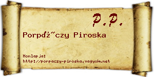 Porpáczy Piroska névjegykártya