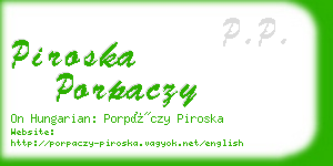 piroska porpaczy business card